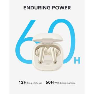 Soundcore P40i by Anker, Noise Cancelling Wireless Earbuds, Adaptive Noise Cancelling to Environments, Heavy Bass, 60H Playtime, 2-in-1 Case and Phone Stand, IPX5, Wireless Charging, Bluetooth 5.3