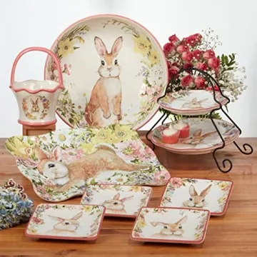 Easter Garden Plates Set of 4 - Perfect for Spring Dining