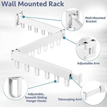 Luxe Laundry Wall Mounted Drying Rack - Space Saving Hanger