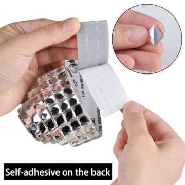 Biutityer 270 Pieces 10mm Glass Self-Adhesive Rhinestone Tiles, Multi-Faceted Diamond Stickers for Decorating DIY Products, Decorating Walls, Party Decorations.