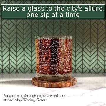Greenline Goods Whiskey Glasses - 10 Oz Tumbler for New York Lovers (Single Glass) - Etched with New...