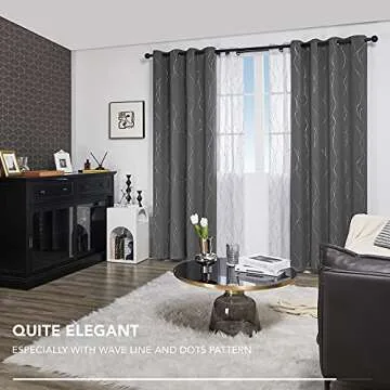 Deconovo Blackout Grommet Silver Pattern Curtains for Stylish Homes