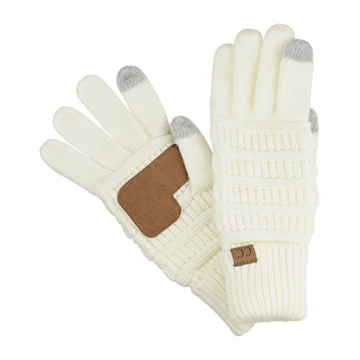 C.C Unisex Cable Knit Touchscreen Gloves for Winter