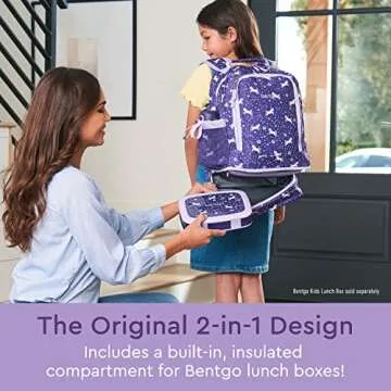 Bentgo Kids 2-in-1 Backpack & Insulated Lunch Bag - Durable 16” Backpack & Lunch Container in Uniq...