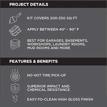 Rust-Oleum 318712 Rocksolid Polycuramine Garage Floor Coating, 1 Car Kit, Black