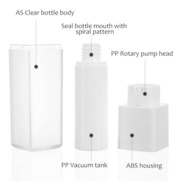 minkissy 3pcs Travel Airless Cosmetic Bottle Set 30ml