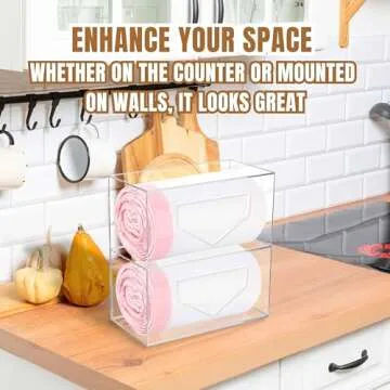 Dual-Roll Trash Bag Dispenser for Kitchen & Office Organization