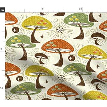 Spoonflower Fabric - Autumn Mushrooms Printed on Petal Signature Cotton Fabric by The Yard - Sewing ...