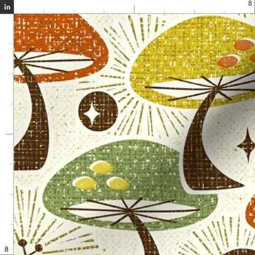 Spoonflower Fabric - Autumn Mushrooms Printed on Petal Signature Cotton Fabric by The Yard - Sewing Quilting Apparel Crafts Decor