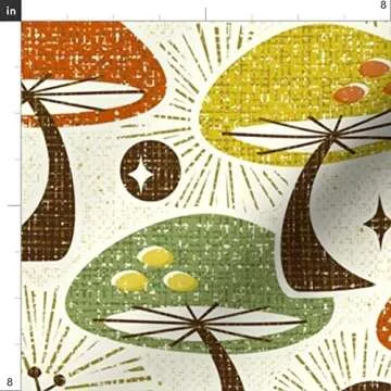 Spoonflower Fabric - Autumn Mushrooms Printed on Petal Signature Cotton Fabric by The Yard - Sewing Quilting Apparel Crafts Decor