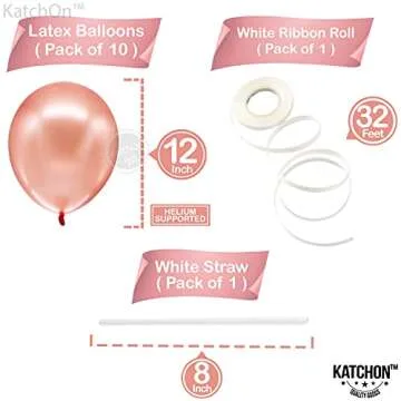 KatchOn Rose Gold Bride Balloons Set for Bachelorette Party