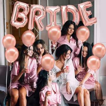 KatchOn Rose Gold Bride Balloons Set for Bachelorette Party