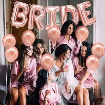 KatchOn Rose Gold Bride Balloons Set for Bachelorette Party