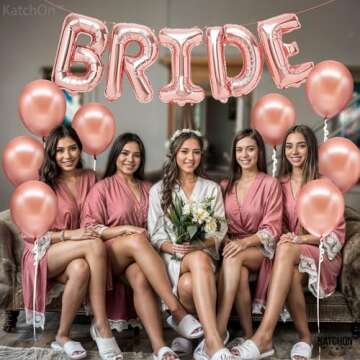 KatchOn Rose Gold Bride Balloons Set for Bachelorette Party