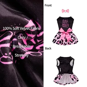 CuteBone Velvet Dog Dress for Small Dogs - Adorable Design