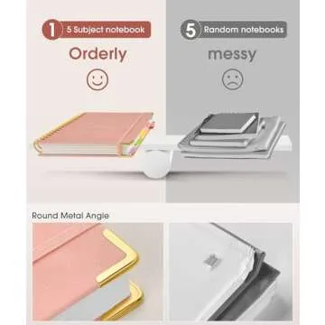 Leather Hardcover Spiral Notebook with Dividers - 300 Pages