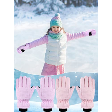 Boao Kids Winter Ski Gloves Waterproof for Ages 3-6