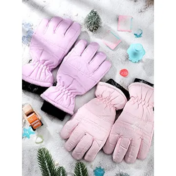 Boao Kids Winter Ski Gloves Waterproof for Ages 3-6