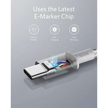 Anker USB C to USB C Cable (6FT, 2Pack), Type C 100W Charger Cord Fast Charging for iPhone 16 Series,MacBook Pro 2020,Pixel and More(USB 2.0,Silver)