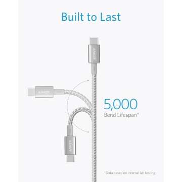 Anker USB C to USB C Cable (6FT, 2Pack), Type C 100W Charger Cord Fast Charging for iPhone 16 Series,MacBook Pro 2020,Pixel and More(USB 2.0,Silver)