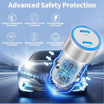 【Apple MFi Certified】iPhone 16 Car Charger Fast Charging, Linocell 90W Dual PD Power Cigarette Lighter USB-C Car Carplay Charger with 2Pack Type-C Cable for iPhone 16 Pro/16 Pro Max/15/15 Pro/iPad Pro