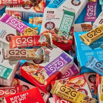 G2G Protein Bar, 8 Flavor Variety Pack, High Protein, Gluten-Free, Healthy Snack, Delicious Meal Replacement, Clean Ingredients, Refrigerated for Freshness, (Pack of 8)