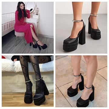 Onlymaker Women's Elegant Crystal Platform Sandals - Size 9