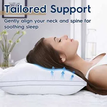 viewstar Pillows Standard Size Set of 2, Bed Pillows for Sleeping, Standard Pillows 2 Pack for Back, Stomach or Side Sleepers, Fluffy Pillows with Down Alternative, Machine Washable, Soft 18" x 24"