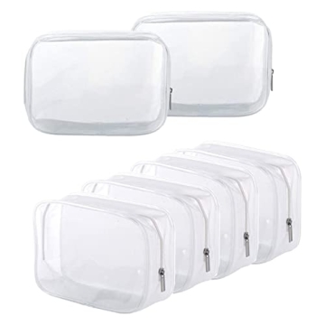 BEFORYOU 6 Pack Clear Toiletry Carry Pouch with Zipper Portable Plastic Waterproof Cosmetic Bag TSA ...