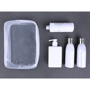 BEFORYOU 6 Pack Clear Toiletry Carry Pouch with Zipper Portable Plastic Waterproof Cosmetic Bag TSA Approved for Vacation Travel Bathroom and Organizing (White, Large)