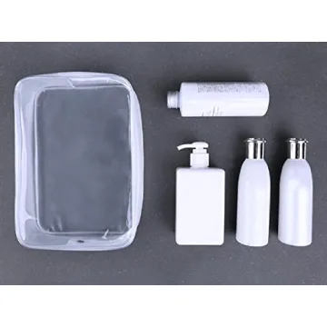 BEFORYOU 6 Pack Clear Toiletry Carry Pouch with Zipper Portable Plastic Waterproof Cosmetic Bag TSA Approved for Vacation Travel Bathroom and Organizing (White, Large)