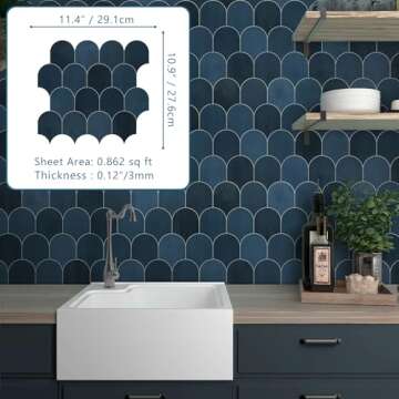 Peel and Stick Fish Scale Backsplash Tiles by SUNWINGS