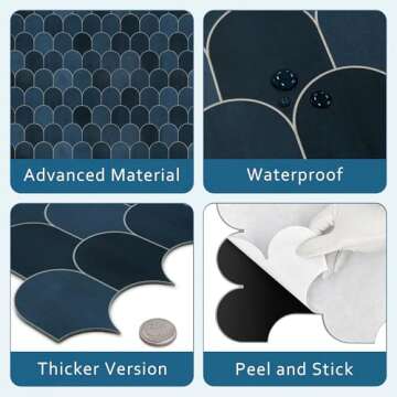 Peel and Stick Fish Scale Backsplash Tiles by SUNWINGS