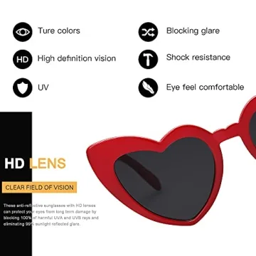 VANLINKER Women’s Retro Heart Sunglasses for Party VL9604