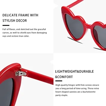 VANLINKER Women’s Retro Heart Sunglasses for Party VL9604