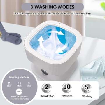 Portable Mini Washing Machine, 15L Portable Mini Washer Machine, Portable Washing Machine and Dryer ...