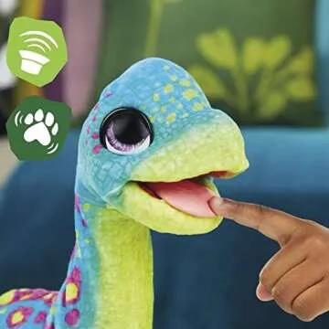 FurReal Snackin' Sam The Bronto, Interactive Pets, 40+ Sounds and Reactions, Electronic Pets, Plush Dinosaur Toys for 4 Year Old Girls and Boys