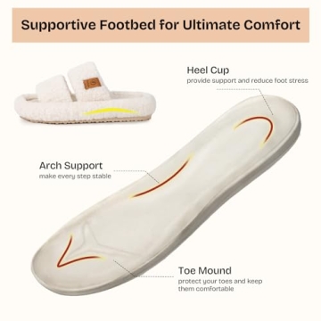 EverFoams Fuzzy Open-toe Slippers for Women Comfort