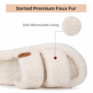EverFoams Fuzzy Open-toe Slippers for Women Comfort