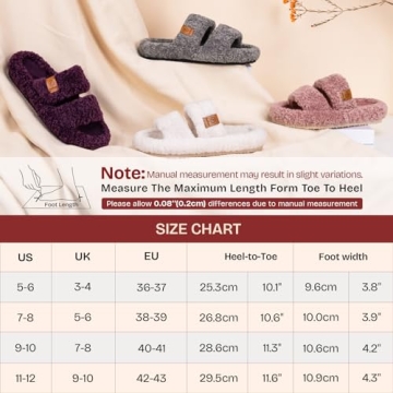 EverFoams Fuzzy Open-toe Slippers for Women Comfort