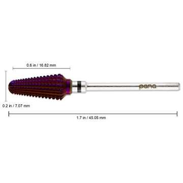 PANA USA 3/32” Purple Tornado Nail Carbide Drill Bit - Fast Remove for Acrylic or Hard Gels Remover Professional Manicure Pedicure Rotary Tool- Extra Coarse