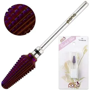 PANA USA 3/32” Purple Tornado Nail Carbide Drill Bit - Fast Remove for Acrylic or Hard Gels Remover Professional Manicure Pedicure Rotary Tool- Extra Coarse