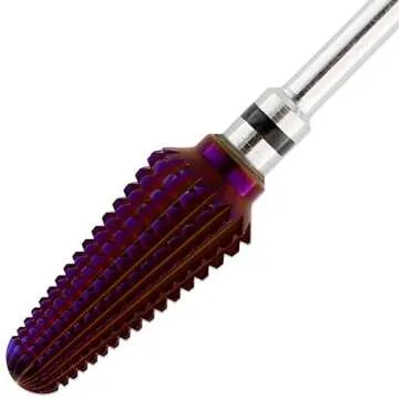 PANA USA 3/32” Purple Tornado Nail Carbide Drill Bit - Fast Remove for Acrylic or Hard Gels Remover Professional Manicure Pedicure Rotary Tool- Extra Coarse