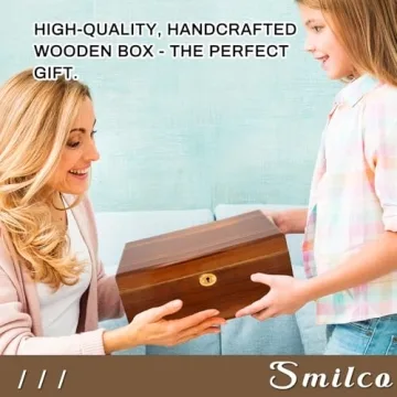 Smlico Acacia Wood Keepsake Box for Elegant Storage