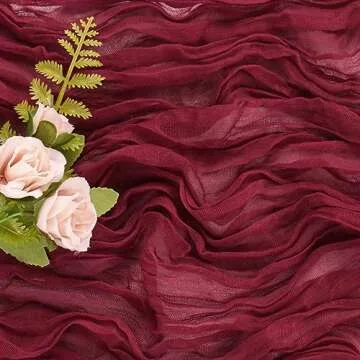 Burgundy Cheesecloth Table Runner for Weddings and Events
