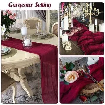 Burgundy Cheesecloth Table Runner for Weddings and Events