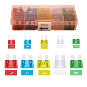 120Pcs Assorted Mixed Auto Car Truck Medium(40 Pcs) and Small(80 Pcs) Standard Blade Fuse Box Set Assortment Kit 10 15 20 25 30 AMP Car Motorcycle Boat Truck SUV Automotive Replacement Fuses, orange