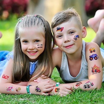 75 PCS Truck Temporary Tattoos for Kids Birthday Party Supplies