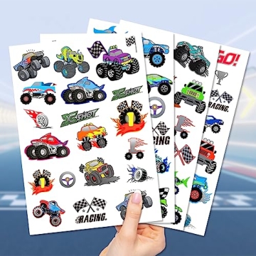 75 PCS Truck Temporary Tattoos for Kids Birthday Party Supplies