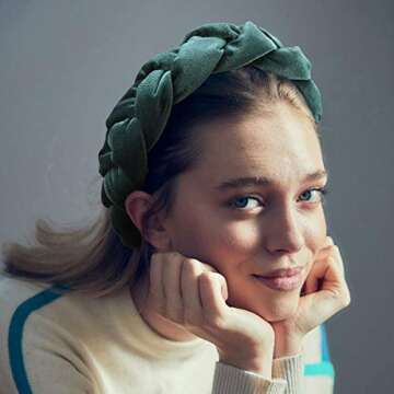 Makone Braided Headbands for Women Velvet Headband Wide Headband Fashion Hair Hoops Hair Accessories...